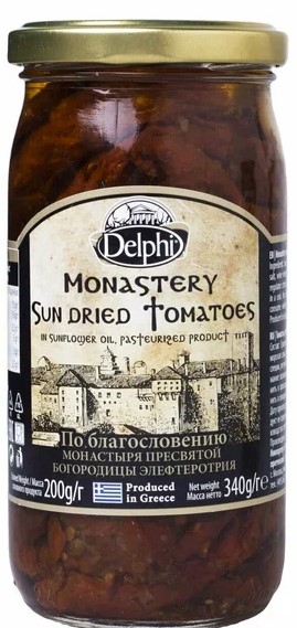 Томаты сушеные в масле Монастырские DELPHI 340г